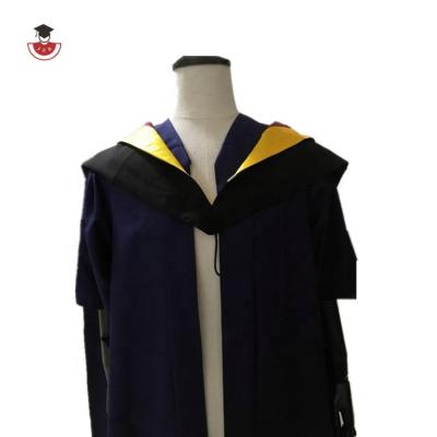 China Comfortable School Uniforms Wholesale Matte Navy Luxury University Simon Fraser Bachelor Gown and Graduation Gown for sale