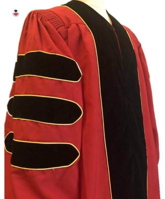 China Comfortable School Uniforms Wholesale PHD Doctoral Graduation Long Gown American College Graduation Gowns for sale