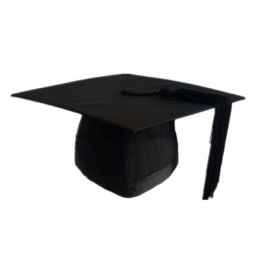 China Comfortable School Uniforms College Academic Matte Black 100%Polyester Graduation Senior Hat With Tassel Nora Hat For Master for sale