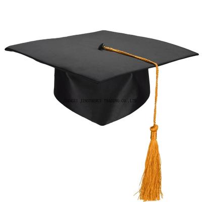 China Comfortable School Uniforms College Academic Matte Black 100%Polyester Graduation Hat and Tassel for sale