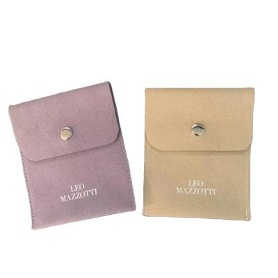 China Luxury Custom Logo Printed Small Luxury Velvet Fabric Envelope Flap Gift Jewelry Bag Pouch With Insert for sale