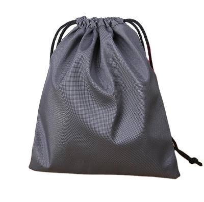 China Eco-friendly Polyester Reusable Waterproof Drawstring Bag 20*25cm Black, Nylon Drawstring Pouch for sale