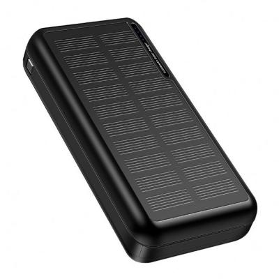 China Black 30000MA 5V 2A Solar Panel Charging New Input Portable Large Capacity Solar Cell Battery Charger Solar Power Bank for sale