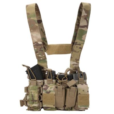 China 500D Factory 500D Multicam Rig Nylon Chest Rig Tactical Vest With Magazine Pouch for sale