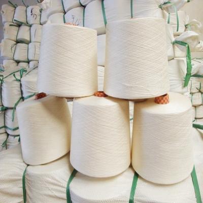 China Best Sustainable Price Bamboo Polyester 50/50 Yarn 50s White Color For Knitting for sale