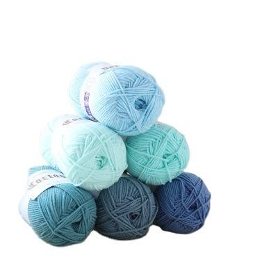 China Wholesale Hot Sale Multiple Color Moisture-absorbent Soft Acrylic Worsted Knitting Baby Yarn Thick Milk Cotton Yarn for sale