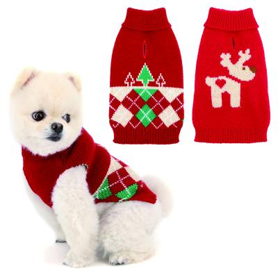 China Wholesales New Style Custom Cartoon Viable Winter Cute Sweater Pet Clothing Dog Designer Clothes Christmas for sale