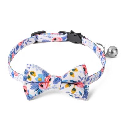 China Manufacturer Wholesale Padded Pet Cat Collar Customized Adjustable Pet Cat Collar With Bow for sale