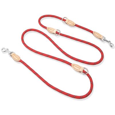 China 2021 Hot Sale Colored Lights Heavy Duty Durable Customized Braided Rope Dog Collar Leash For Dog for sale