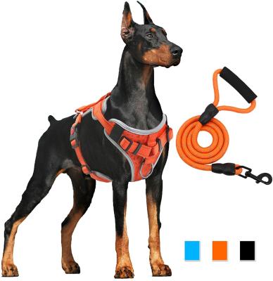 China Supet Padded Dog Harness No Pull Dog Vest Harness With Adjustable Reflective Heavy Duty Dog Leash Pet Harness for sale