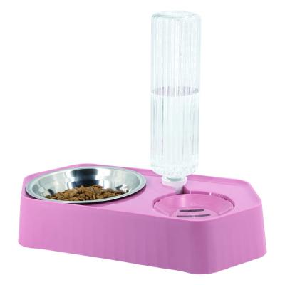 China Fast Delivery Manufacturer Automatic Pet Food Dispenserdouble Cat Bowl Dog Feeder With Water Bottle for sale