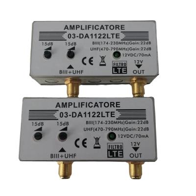 China TV antenna 22 dB LTE 1 input 1 output catv signal amplifier 03-DA1122LTE for sale