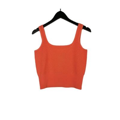 China Net Design Red Sense Cavity Anti-wrinkle Vest Female Slim Fit Women's Top Customization for sale