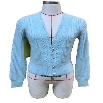 China Anti-wrinkle Elegance Fashion Women's Sweater Cardigan Ladies Knitwear Long Sleeve V-Neck Knit Sweater For Women for sale