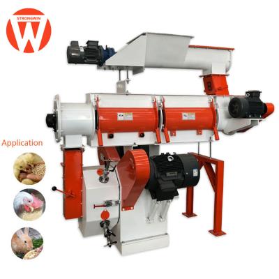 China Hot Sale Poultry Farm Strongwin Stainless Steel Rabbit 1t/h Beef Sheep Cattle Feed Pellet Mill Machine For Sale for sale