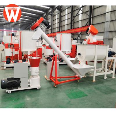 China Farm Use Poultry Animal Feed Pellet Machine Automatic Feed Pellet Line 500kg /h for sale