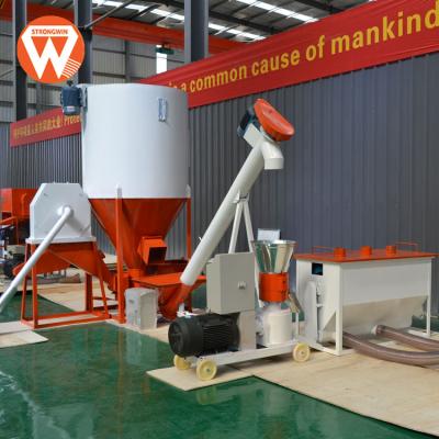 China Poultry animal feed making ruminant feed hammer mill and mixer machine for sale