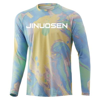 China Antibacterial Fishing Shirt Performance Fishing Custom Logo Wholesale Men Long Sleeve Clothing Sublimation Tops OEM Newest Design Anti Bacterial T-shirt for sale