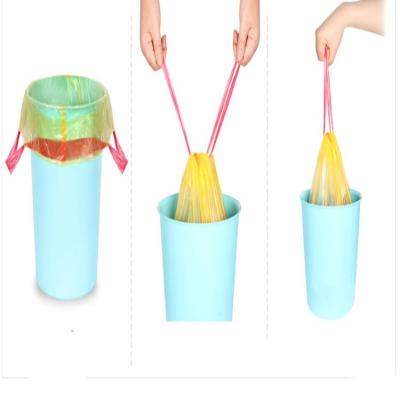 China Strong Recyclable Thicken Automatic Plastic Bag Drawstring Garbage Bag for sale