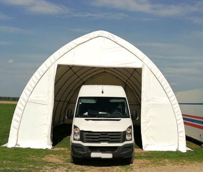 China Plastic Peak Warehouse Tent , Pitched Roof Storage Shelter for sale