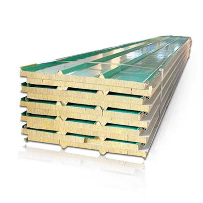 China Industrial PU PIR Rock Wool Galvanized Steel Sheet Roofing Panel for sale