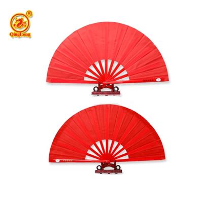 China Slip Proof Plastic Skeleton Hand Fan Left and Right Hand Double Fan Wholesale Taichi Kungfu Wushu Fan for sale