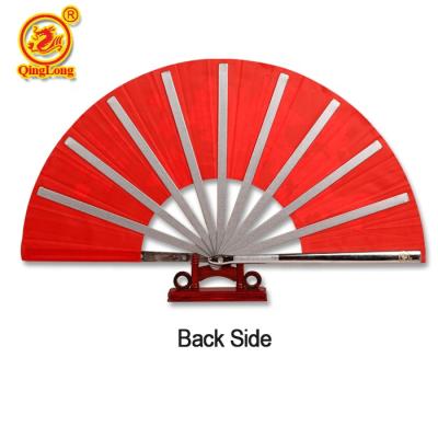 China Slip Proof Handle Alloy Frame And Fan Plastic Strong Trainer Rib Practice Hand Fan Favorite Peony Flower And A Poem Written In Calligraphy Hand Fan for sale