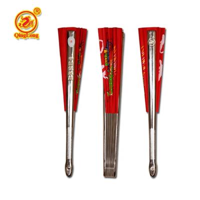 China Slip Proof Handle A Dragon in Chinese Style Painting and Chinese Character of Gongfu in Calligraphy Stainless Steel Heavy Strong and Powerful Hand Fan for sale