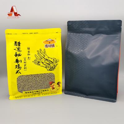 China Clear Retort Moisture Proof Resealable Ziplock Plastic Pouch Bag Mylar Window Flat Bottom Bag Doypack Bags for sale