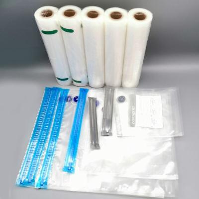 China Safety Vacuum Food Packaging Zipper Zipper Vacuum Sealer Bags Clear Nylon Vacuum Bag For Food Packaging for sale