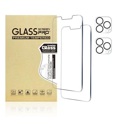 China Hot selling mobile phone 2 pack 3 pack 9H tempered glass screen protector for iPhone 14 13 12 11 pro X/XS max XR max 8 7 6 plus for sale