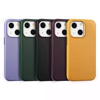 China Original Solid Color PU Leather Shockproof Waterproof Slim Mobile Case For iPhone 14/13/12/11 Cases for sale