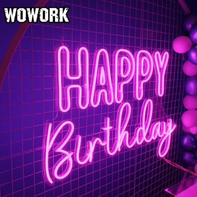 China Custom Logo WOWORK 2022 Birthday Party New Arrivals 3D LED Waterproof Wedding Party Event Shop Neon Sign For Photo Props for sale