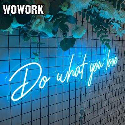 China Waterproof 2022 Newcomers WOWORK Fushun Event Supplies Led RGB Custom Ins Acrylic Light Up Love Neon Sign Wedding For Party Decoration for sale