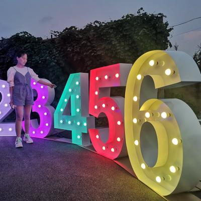 China Large WOWORK Festival Stage LED RGBW DIY Holiday Waterproof Party Ideas Steel Alphabet Light with Fairground Bulb for sale