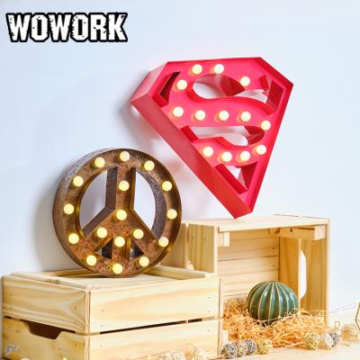 China WOWORK Timer Mini Festival Christmas Decoration Metal Led Sign Letters Lights For Decoration Home Crafts for sale