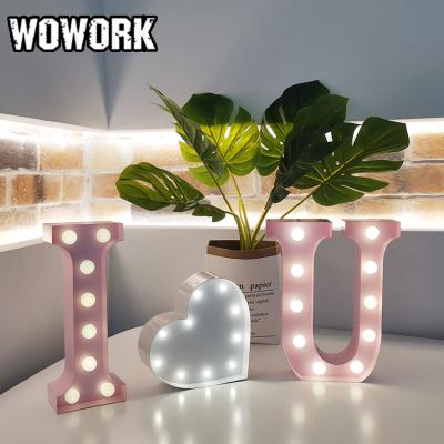 China Hot Sale Metal Retro WOWORK Timer Turn On Battery Driven Decor Arrow Logo Marquee Light For Festival for sale