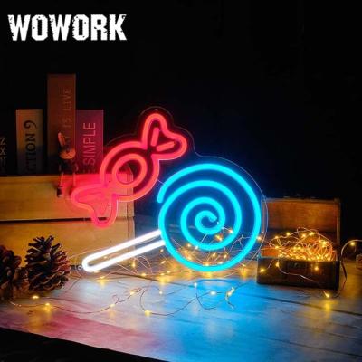 China 2022 WOWORK Fushun Custom Acrylic Festival Candy Halloween Decoration Waterproof Flexible Neon Signs Happy Holidays Light For Hallowmas for sale