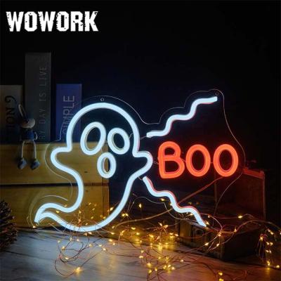 China 2022 WOWORK INS Popular Acrylic Home Decor 3D RGBW Halloween Accessories Waterproof Custom Neon Sign Lights For Holiday Celebration for sale