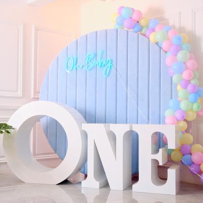 China 2021 WOWORK Fushun baby shower shop window display iron table waterproof letters number one for party supplies for sale