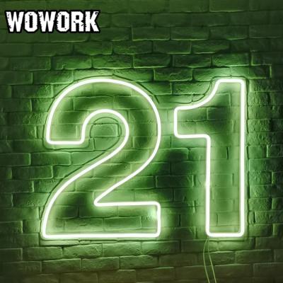 China 2021 suppliers waterproof art wedding WOWORK neon sign new 21 mol custom led wall mounted for birthday party for sale