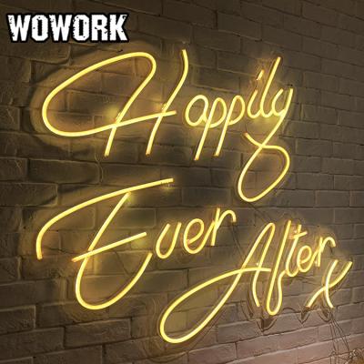 China WOWORK waterproof led clear acrylic board custom logo crafted party supplies silicone neon signage for shop window for sale