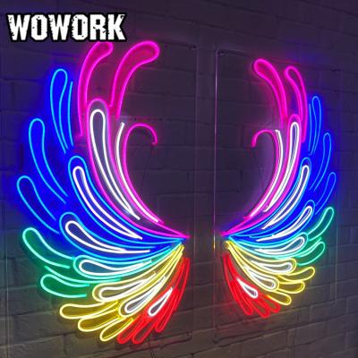 China Waterproof 2021 New Arrivals WOWORK Custom Silicon Letter Wing Handmaking Neon Signage LED for Party Event for sale