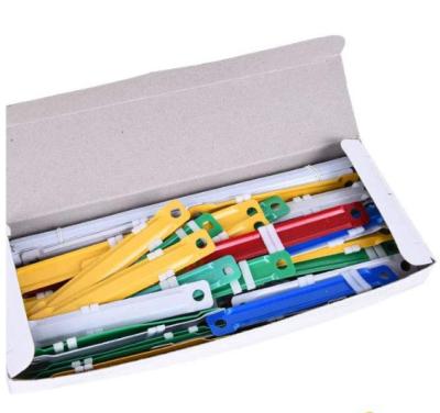 China Information Binding Binder Buckle Clip Strip Color Two-hole Plastic Binding Binder Plastic Binding for sale