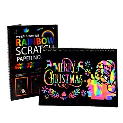 China Art Paper Magic Creative Colorful Scratch Paper Rainbow Scratch Book Drawing Diy Scratch Painting Book Intellectual Toys for sale