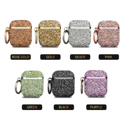 China Lightweight/Comfortable/Easy Install 2021 Fashion Women's Diamond Bling Bling Shockproof Wireless Soft Earphone Glitter TPU Case for sale