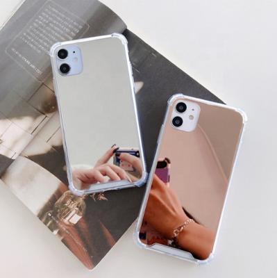 China Cosmetic Anti-fall Mirror Mobile Phone Cases Shockproof Mobile Phone Cover For iPhone 12 11 Pro Max for sale