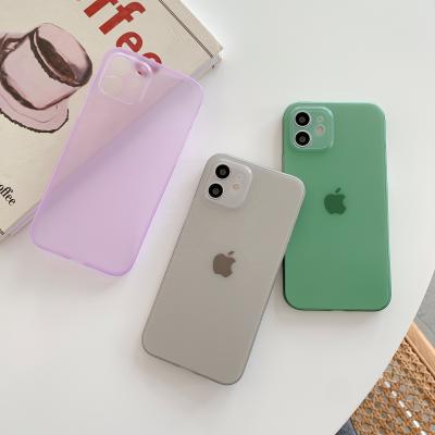 China Protective Cell Phone Case Plain Clear Frosted Frosted Color PP Phone Cover For iPhone 11 12 Pro Max for sale