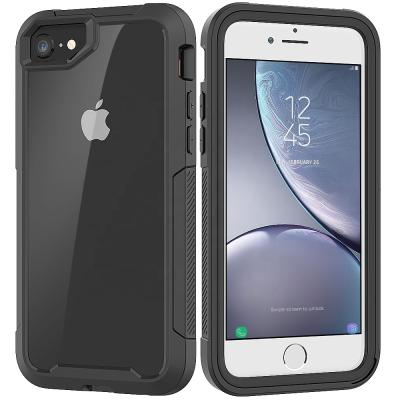 China Full Coverage 360 ​​Full Cover TPU Clear PC Frame PC Hybrid Protective Phone Case For iPhone 8 for sale