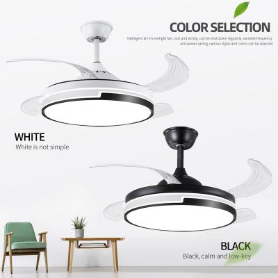 China Best Modern Retractable Folding Blade 42 Inch Light Air Wifi Lamp Smart Cool Industrial Ceiling Fan Light for sale